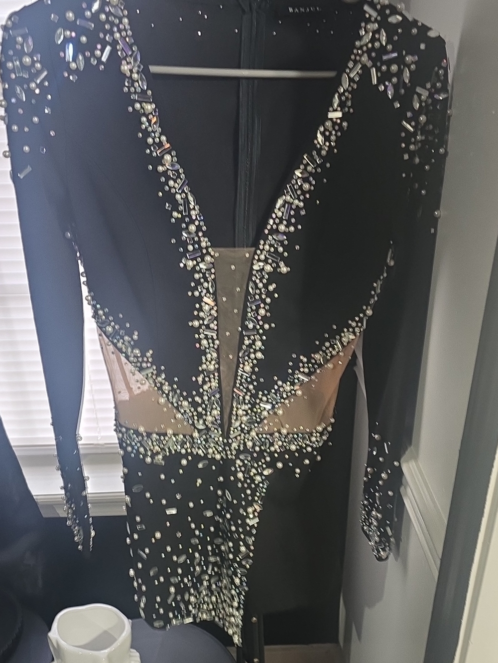 BANJUL Black Embellished Romper shorts attached/one peice WORN ONCE